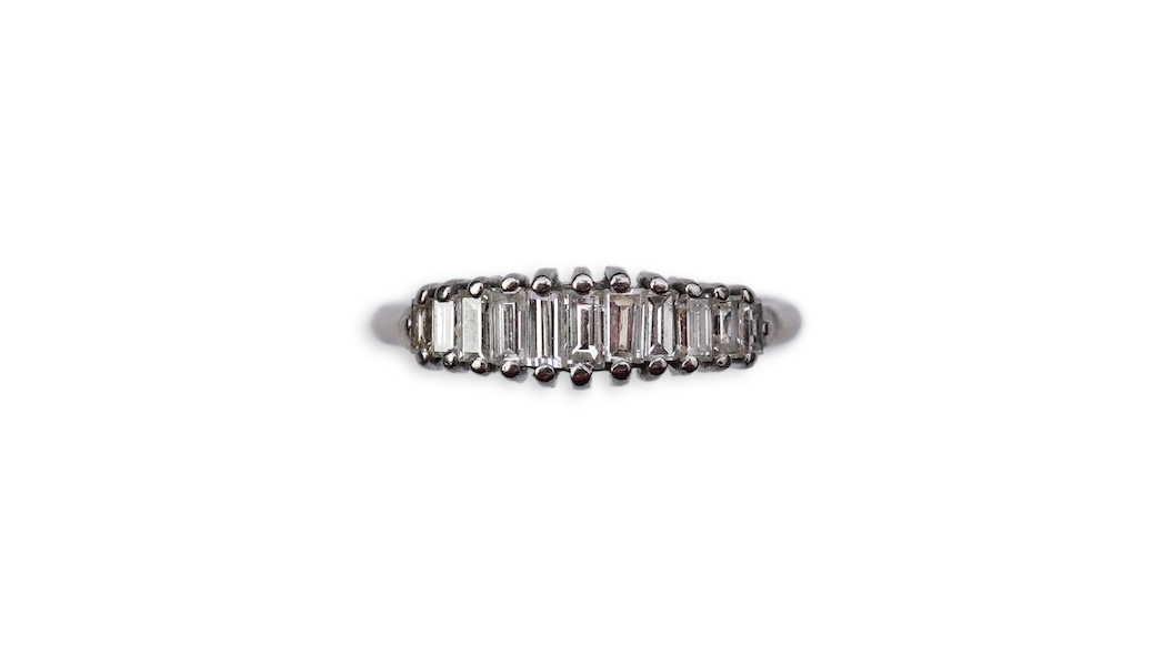 A baguette diamond ring